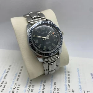 Skin Diver Vintage SOLO Manual Winding Black Dial Rare Vintage Watch 1970s - Picture 1 of 21
