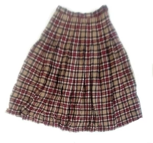 Maxi FALDA plisada vintage Pendleton para mujer 16 cuadros 100 % lana virgen con botones cremallera - Imagen 1 de 9