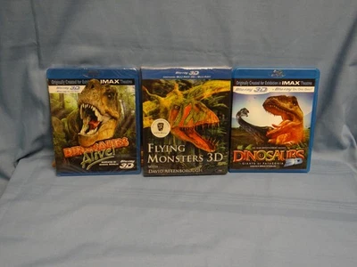 BLUE RAY 3D IMAX DINOSAURS ALIVE, FLYING MONSTERS 3D, DINOSAURS PATAGONIA GIANTS - Image 1 of 2