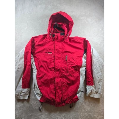 Columbia Jacket Coat Mens M Red Vertex Interchange Bugaboo Nylon Packable Hood - Image 1 of 4