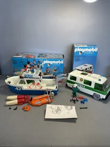 Playmobil System Konvolut Nr. 3539 & 3253 Polizei Boot & Auto Vintage 70er #3 - Bild 1 von 12