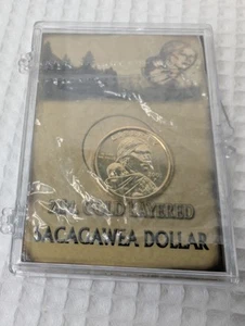 Sacagawea Dollar 24 Kt Gold Layered Coin 2001 P New Still Sealed Original Box - Picture 1 of 6