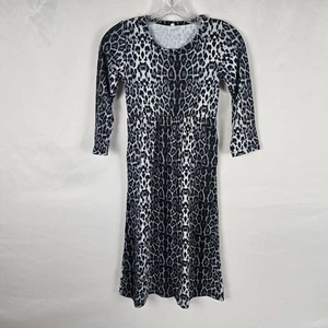 Frogwill Dress Girl's Medium Black White Leopard Long Sleeve Round Neck NWT - Picture 1 of 16