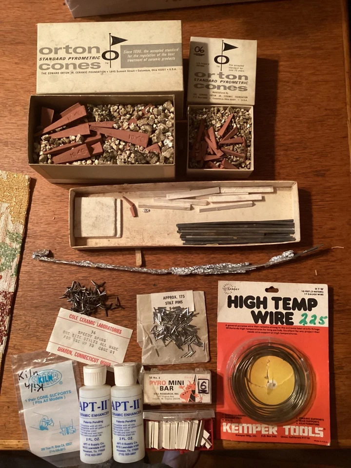 Mega lot kiln Orton Pyrometric Cones Size #04 #06 Spurs pins Apt-2 mini bar #6 - Image 1 of 1