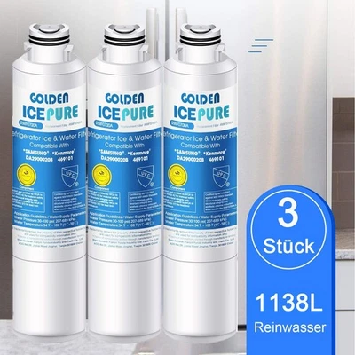 GOLDEN ICEPURE 3x Kühlschrank Wasserfilter DA29-00020B Kompatibel mit Samsung HAF-CIN EXP DA29
