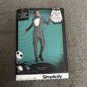 SIMPLICITY PATTERN 9343  NIGHTMARE JACK SUIT  MENS SIZES 44 46 48 50 52 UNCUT - Picture 1 of 2