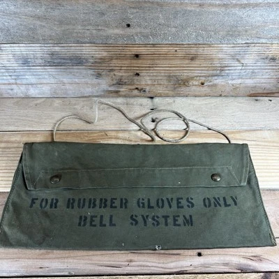 Vintage Bell System Canvas Lineman Tool Bag Pouch for RUBBER GLOVES - Image 1 of 4