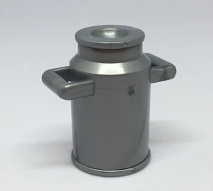Playmobil Farm Miniature Big Silver Milk Can w/ Handles - C4 - Picture 1 of 3