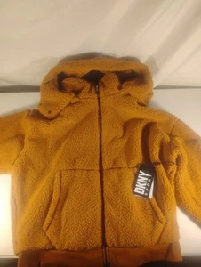 DKNY SPORT brown Fleece Full Zip Jacket Size xs New with tags - Picture 1 of 6