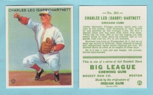 1933 Goudey Baseball Reprint # 202 Gabby Hartnett -- Chicago Cubs --Box 741 - Picture 1 of 1