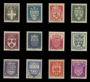 FRANCE Sc# B135-46, 1942 ARMS OF VARIOUS CITIES - F-VF NH - Picture 1 of 2