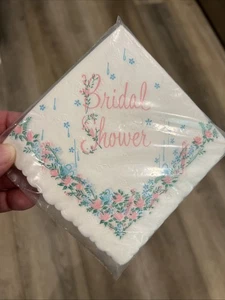 VTG Lot Of 2 Bridal Shower Cake Cocktail Paper Napkins 25Ct Wedding - Picture 1 of 3
