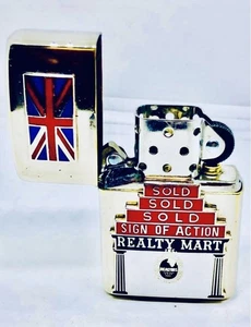 Encendedor vintage de los 80 Zippo de dos pisos Union Jack Beatles coleccionable - Imagen 1 de 12