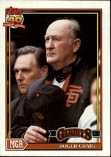 1991 Topps San Francisco Giants Baseball Card #579 Roger Craig MG