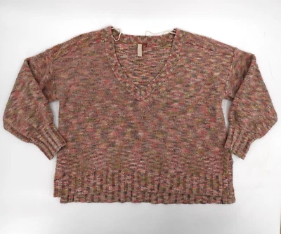 Pilcro Anthropologie 毛衣女式中号多色针织侧开衩套衫 — 第 1/4 张图片