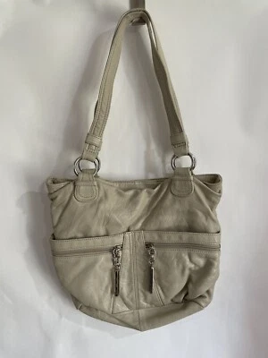 Bolso de hombro Stone Mountain de cuero beige, cartera Foto 1 de 4