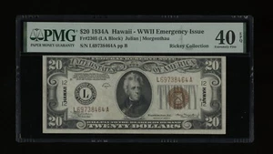 DBR 1934-A $20 FRN Hawaii Fr. 2305 PMG XF-40 EPQ Serial L69738464A - Picture 1 of 2