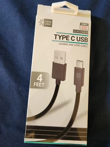 Case Logic Type C USB 4 Feet Flat Cable Connects USB to Type C! - Picture 1 of 7