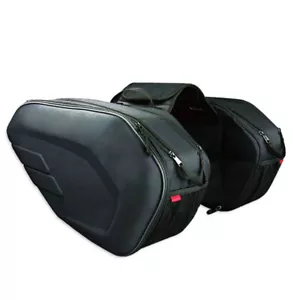 US L+R Motorcycle Saddlebags Throw Over Luggage Saddle Bags Panniers Helmet Bag - Picture 1 of 15