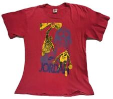 T-shirt vintage Nike Michael Jordan années 80 années 90 rouge étiquette grise taille L Chicago Bulls