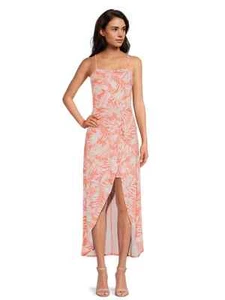 No Boundaries Tank Dress Wrap Skirt Juniors Large Pink Floral Print Sleeveless - Picture 1 of 11