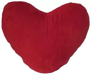 D&M Bedding HP-17 Microsuede Heart Shape Pillow / Cushion, Red - Picture 1 of 4