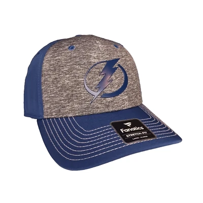 Gorra Fanatics Tampa Bay Lightning para hombre ajustada L-XL gris con ala azul NHL Foto 1 de 4