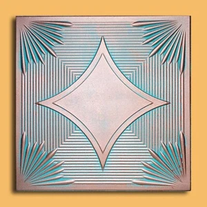 Azulejo de techo pintado a mano, hágalo usted mismo, 20x20 pegamento, cobre/pátina antigua EREVÁN - Imagen 1 de 1