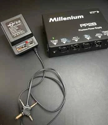 Thomann Millenium PP2B Phantom Power Supply 2ch XLR w Power adapter  - Image 1 of 4