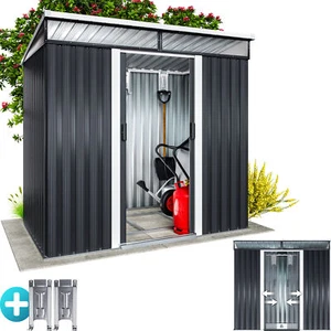 Gerätehaus L Geräteschuppen 2m² Metall Gartenhaus Schiebetür 4m³ Gardebruk - Bild 1 von 8