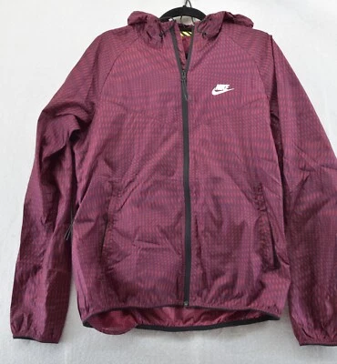 Nike Rojo y Negro Cortavientos Hombre Talla Mediana MED Sudadera con Capucha Nylon Foto 1 de 4