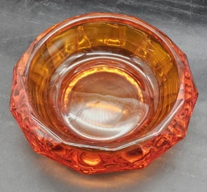 Viking Glass 8” Diamond Point Tray Dish Persimmon Mid Mod 67-70s Vtg - Picture 1 of 9