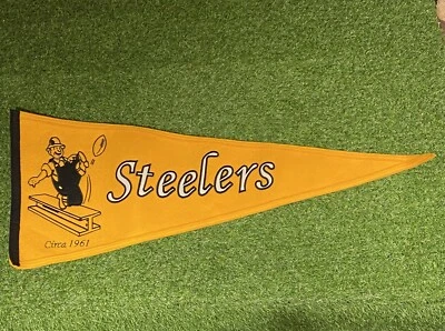 复古匹兹堡钢人队大约 1961 年 NFL 橄榄球羊毛 Pennant 连胜 — 第 1/4 张图片
