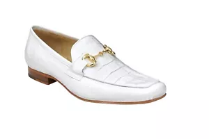 NUEVO Belvedere Hombres Zapatos de Vestir Exóticos Mocasín Genuino Caimán y Lagarto Udine Blanco - Imagen 1 de 3