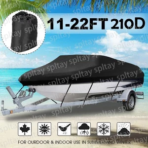 Bootsabdeckung Bootspersenning Bootsplane 210D 11-22FT Wasserdicht Abdeckhaube - Bild 1 von 28