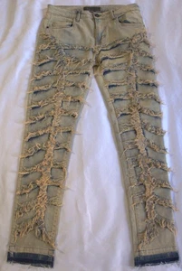 KDNK Herren Distressed Skinny Jeans Größe 32 x 32 helle Waschung Leiter geschreddert - Bild 1 von 18