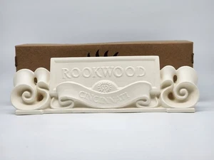 Rookwood 1986 Art Pottery Glazed White/Cream Scroll Advertising Dealer Sign - Picture 1 of 18