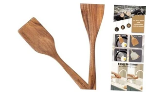 Wood Cooking Spoon Set 2pcs Wooden Kitchen Utensils Wooden Spatulas for - Picture 1 of 8
