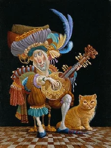 James Christensen Serenata para un gato naranja - Imagen 1 de 1