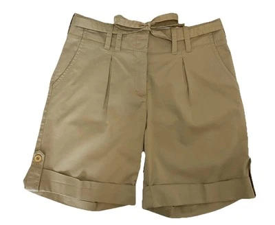 J Jill Pantalones Pantalones Cáqui Chino talla 2 beige beige con puños enrollados Foto 1 de 4