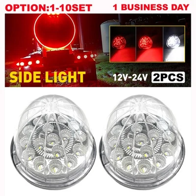 2-50X Montaje en Superficie de Sandía Rojo Blanco Luz LED Marcador Giratorio Lámpara Lente Transparente Foto 1 de 4