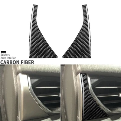 Cubierta de salida de ventilación de aire del tablero de instrumentos de fibra de carbono real para Chevrolet Traverse 2018-23 Foto 1 de 4