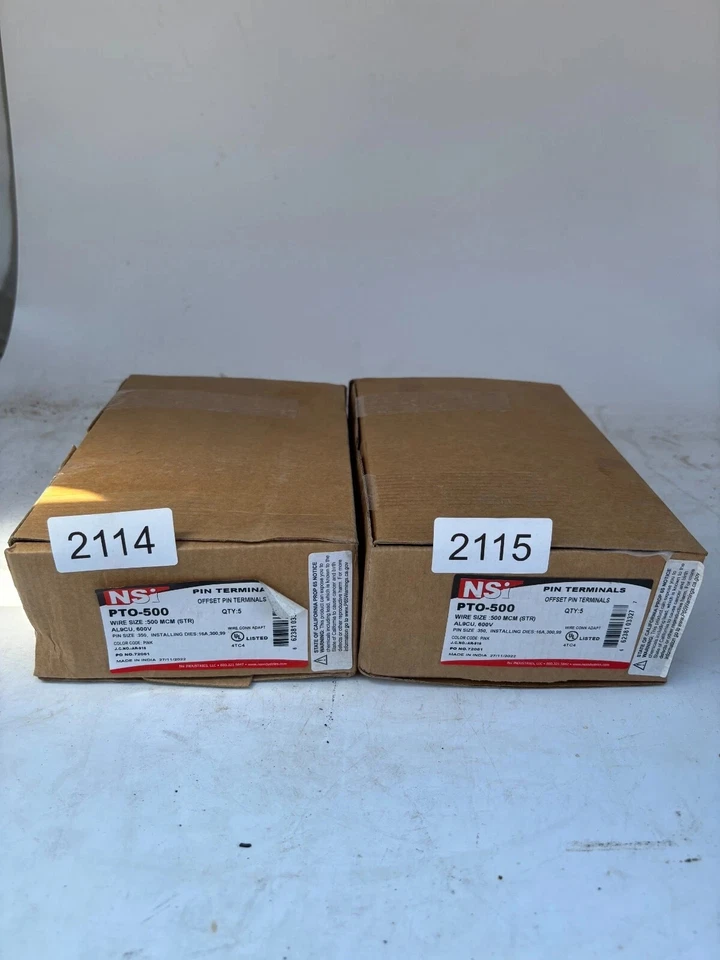 NSI PTO-500 Offset Pin Terminals 500 MCM, AL/CU Box of 5, Pack of 1 - Image 1 of 1