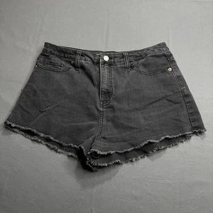 Wild Fable Damen hoch geschnittene Denim Shorts schwarz Größe 12 ausgefranster Saum - Bild 1 von 9