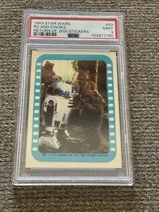 1983 Star Wars Return of the Jedi ROTJ Stickers #53 R2 D2 & Ewoks Rare PSA 9 - Picture 1 of 2