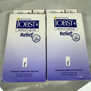 Jobst Extra Firm Compression Knee High Socks 30-40 mmHg Beige Size Medium2 Pairs - Picture 1 of 13