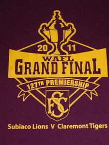 WAFL Football Subiaco Grand Final 127th Premiership 2011 Mens T Shirt Size L - Picture 1 of 13