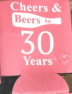 24 Pack 30th Birthday Party Favor Can Coolers Pink Cheers To Beers And 30 Years - Picture 1 of 7