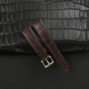 Genuine Dark Brown Alligator Crocodile Leather Watch Strap Band 18mm 20mm 22mm - Picture 1 of 9