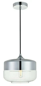 Pendant Chandelier 1 Light Fixture Chrome Dining Room Kitchen Island Hallway - Picture 1 of 5